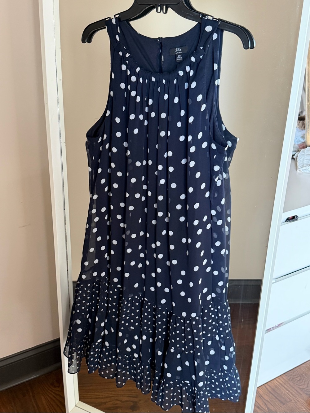 Navy polkadot dress